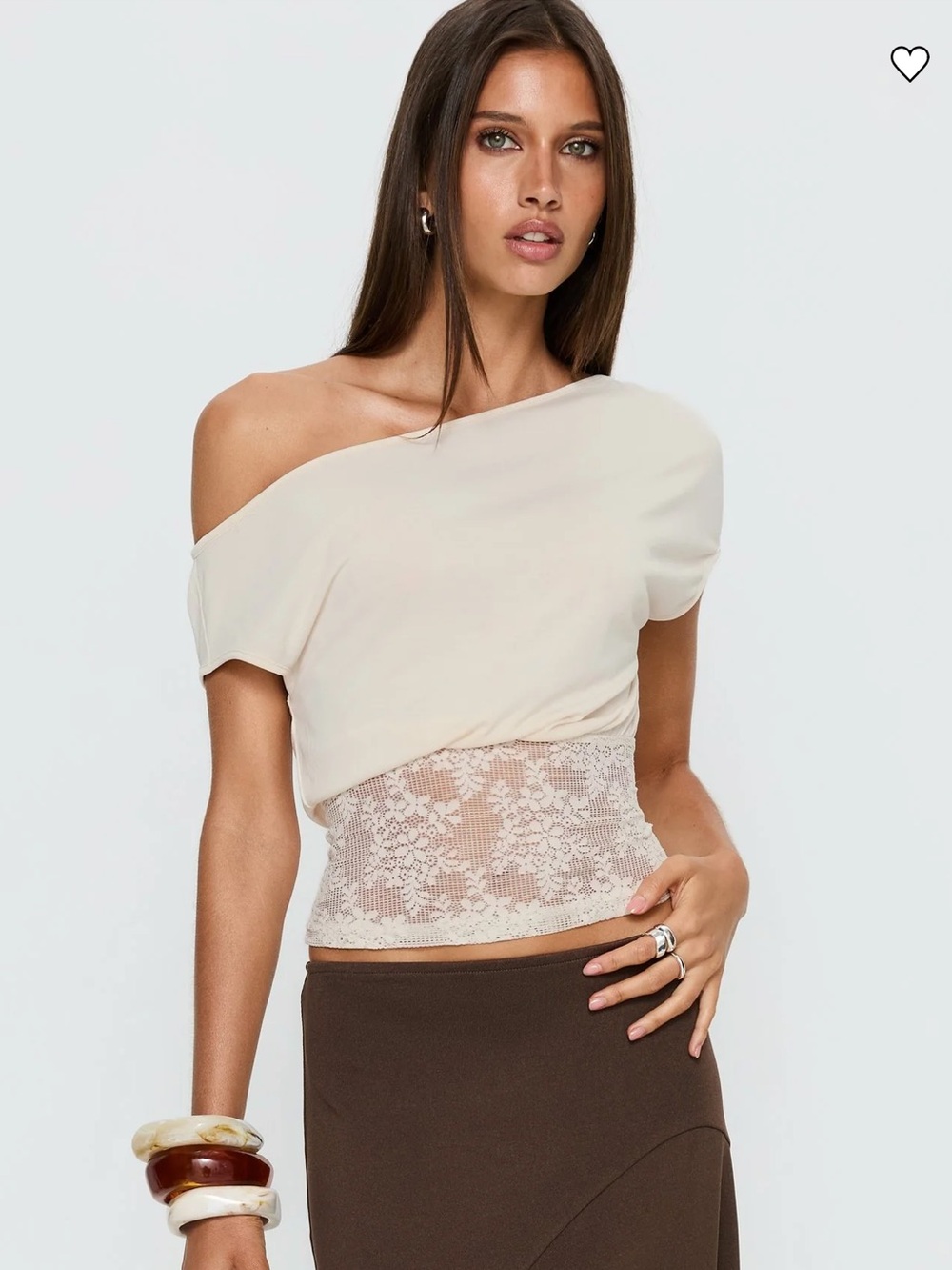 Princess Polly Marienna One Shoulder Lace Top